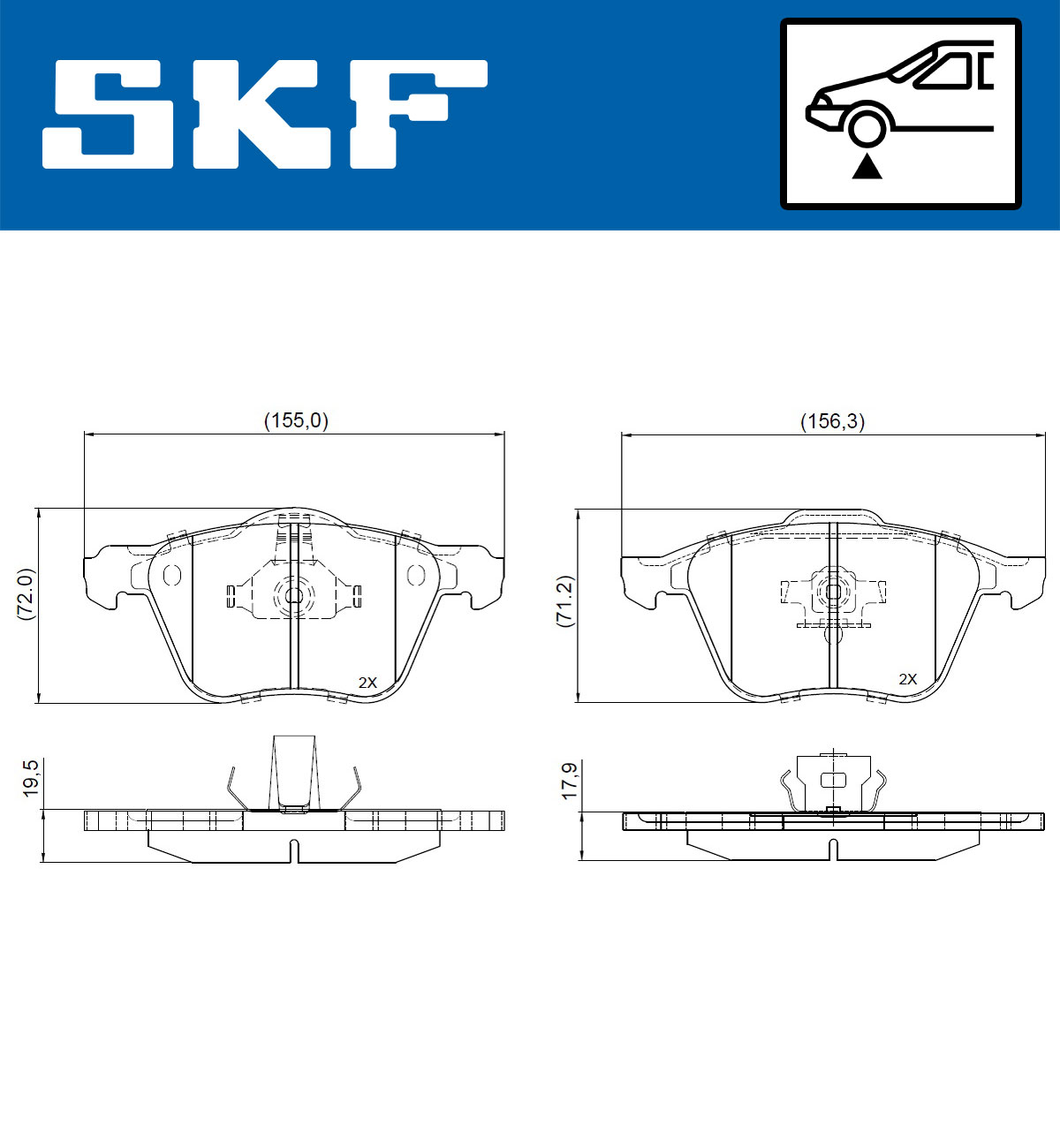 SKF VKBP 80956 Bremsbelagsatz, Scheibenbremse